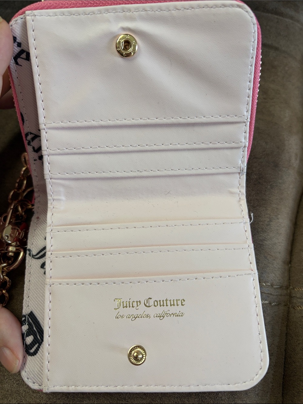 Juicy Couture Pink Strawberry Print Wallet with Gold Chain - Picture 6 of 8